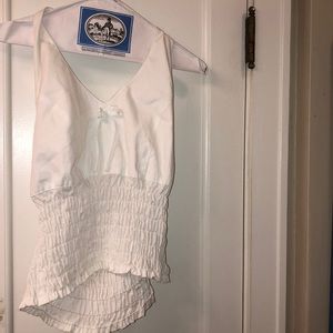 Open back halter top